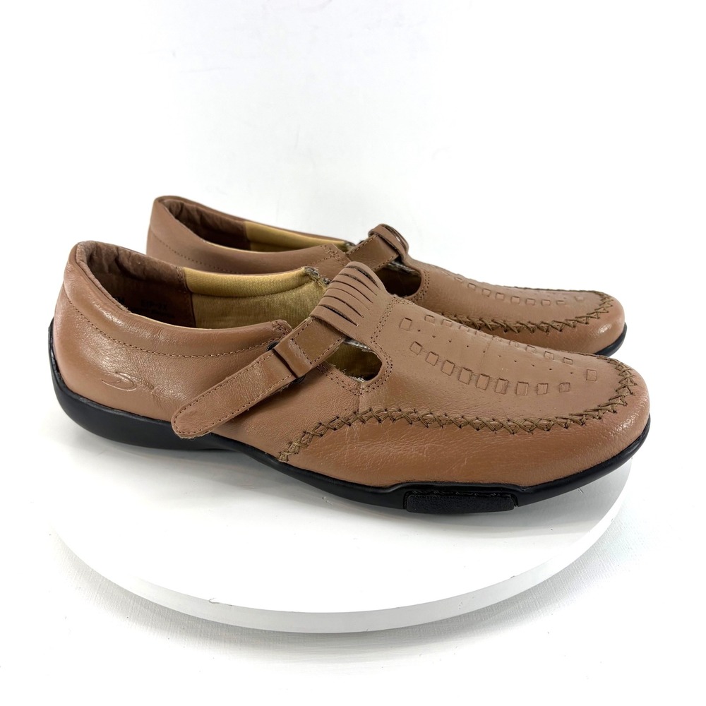 Dr. Scholl's E1P-2X Women's Tan Leather Slip On Casual Loafer Size 10M
